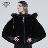 'Sweet Oblivion' Gothic Cape With Fur Lined Hood (Black)