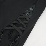 'Across The Ocean' Gothic Printed Leggings With Chain