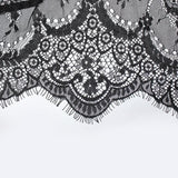 Party Horn Sleeves Off Shoulder Dark Fringe Stretchy Knitted Sexy Ladies Lace Dress