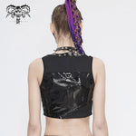 Punk Asymmetric Heavy Metal Super Short Vest