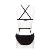 Sst018 Black And Red Velvet Swimsuit Suit