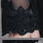 Summer Sexy Ladies Single Flared Sleeve Hip Covered Stretchy Mesh T Shirt