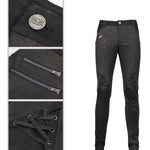 Pt137 Punk Glued Fake Two Pieces Men Trousers