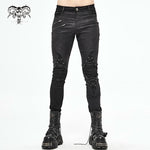 Pt137 Punk Glued Fake Two Pieces Men Trousers
