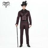 Ct17402 Wine Gothic Men Dress Coat