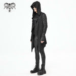 Ct172 Dark Hooded Knit Coat