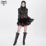 Crimson Thorn Jacquard Skirt