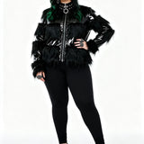 Veste Punk 'Crossroads' avec Fourrure et Cuir PU