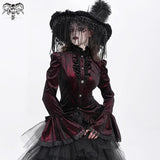 Crimson Nocturne Swallowtail Blouse