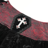Crimson Thorn Jacquard Skirt