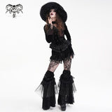 Devil Fashion Velvet & Lace Legwarmers