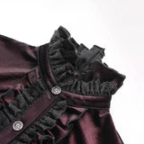 Crimson Nocturne Swallowtail Blouse
