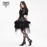 Midnight Petals Puffed Skirt