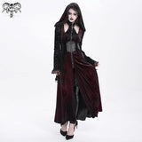 Crimson Veil Hooded Coat