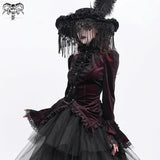 Crimson Nocturne Swallowtail Blouse