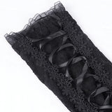 Black Thorn Rose Strap Gloves