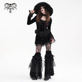 Devil Fashion Velvet & Lace Legwarmers