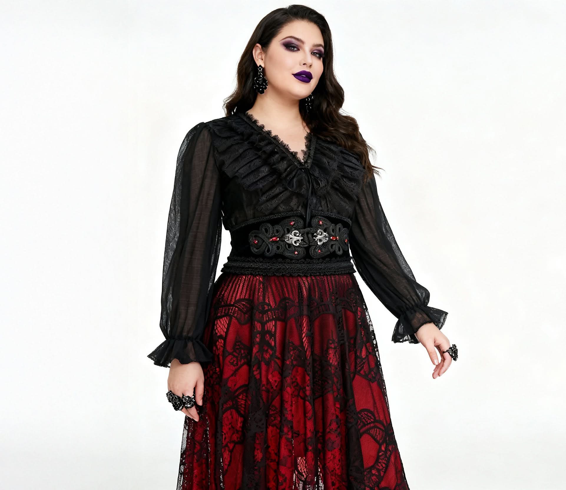 'Undead' Gothic Chinese Frog Button Girdle