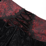 Crimson Thorn Jacquard Skirt