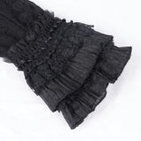 Black Thorn Rose Strap Gloves