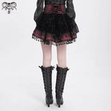 Crimson Thorn Jacquard Skirt