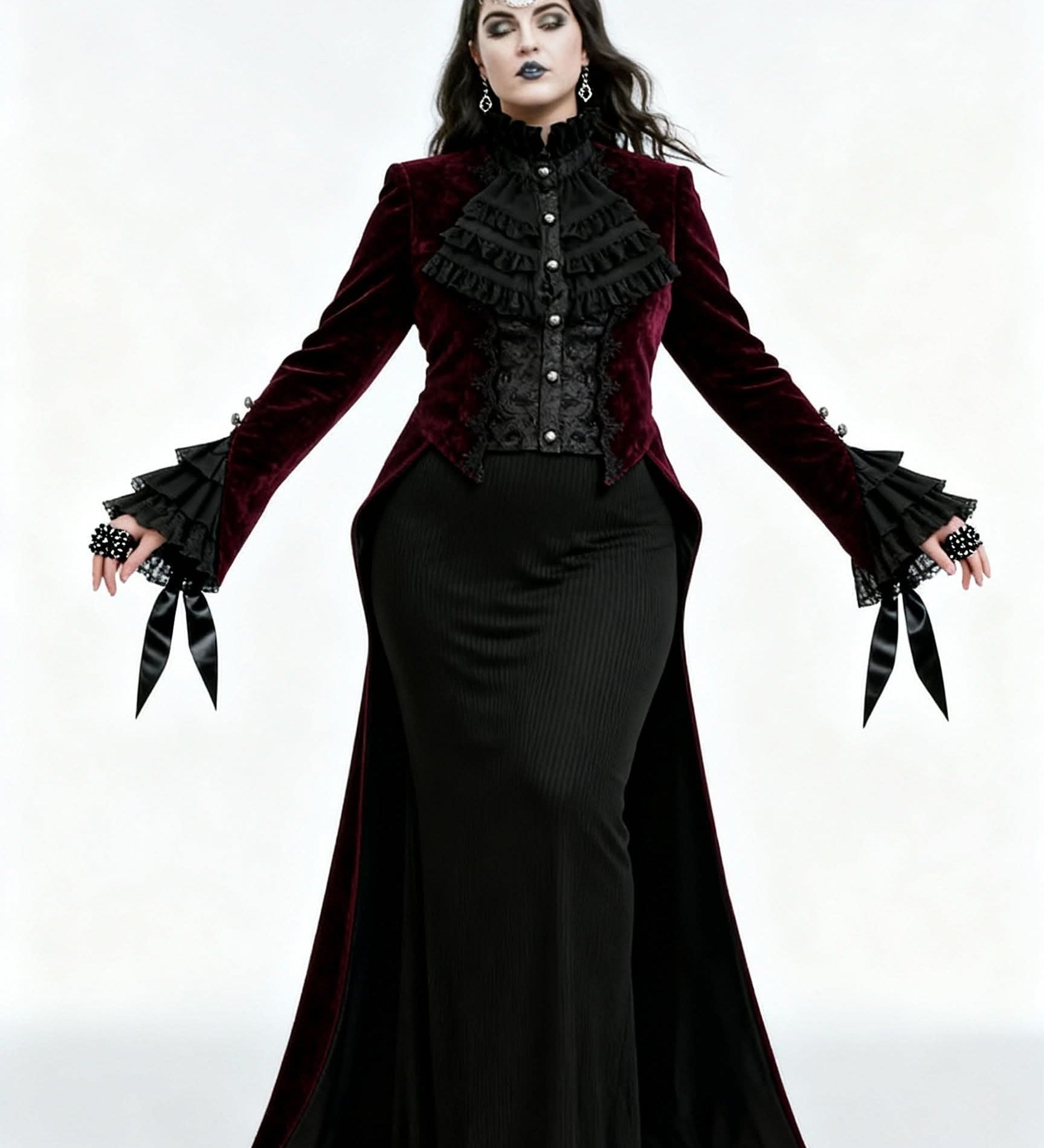 'Murder Miss-tery' Gothic Blazer With Swallowtail.