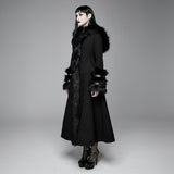 Baroness' Gothic Long Coat with Fur Collar and Sleeves