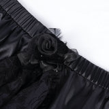 Midnight Petals Puffed Skirt