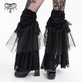 Devil Fashion Velvet & Lace Legwarmers