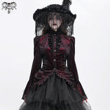 Crimson Nocturne Swallowtail Blouse