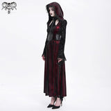 Crimson Veil Hooded Coat