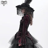 Crimson Nocturne Swallowtail Blouse