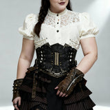 Corset Steampunk 'Nekhbet' avec boucles en métal