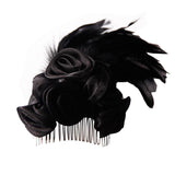 Devil Fashion Headwear Sexy Women Gothic Black Roses Feather Hair Plug