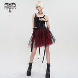 Medusa' Punk Black and Red Flared Skirt