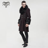 'Master Of Death' Gothic Fur Collar Coat (Wine)