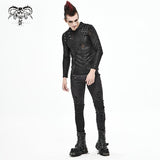 Pt137 Punk Glued Fake Two Pieces Men Trousers