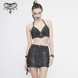 Skt126 Snakeskin Print Asymmetric Skirt