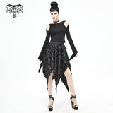 'Barbed Wire' Gothic Skirt With Distressed Hemline