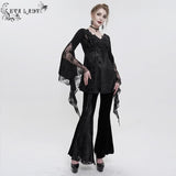 Twilight Zone' Beaded Gothic Lace Floral Top
