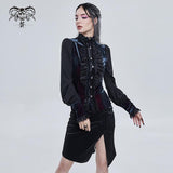 'Starlight Star Bright' Gothic Blouse With Ruffles