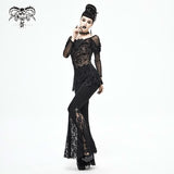 'Shadow Song' Gothic Mesh Top With Boat Neckline