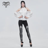 'Martian' Gothic Crucifix Bell-Bottoms (White)