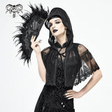 'Chrysanthemum' Gothic Mesh Hooded Cape