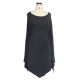 Daily Life Punk Women Black Bat Sleeve Off The Shoulder Modal Dress