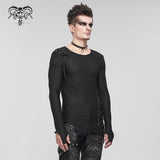 T-shirt à ourlet asymétrique en maille punk 'Moshpit'