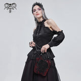 'Mystic Misfit' Gothic Shoulder Bag With Chain (Red)