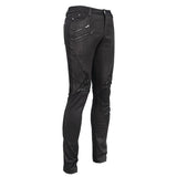 Pt137 Punk Glued Fake Two Pieces Men Trousers