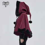 'Hollow Man' Gothic Cape With A Hood (Red)