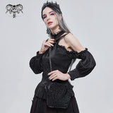 'Mystic Misfit' Gothic Shoulder Bag With Chain (Black)